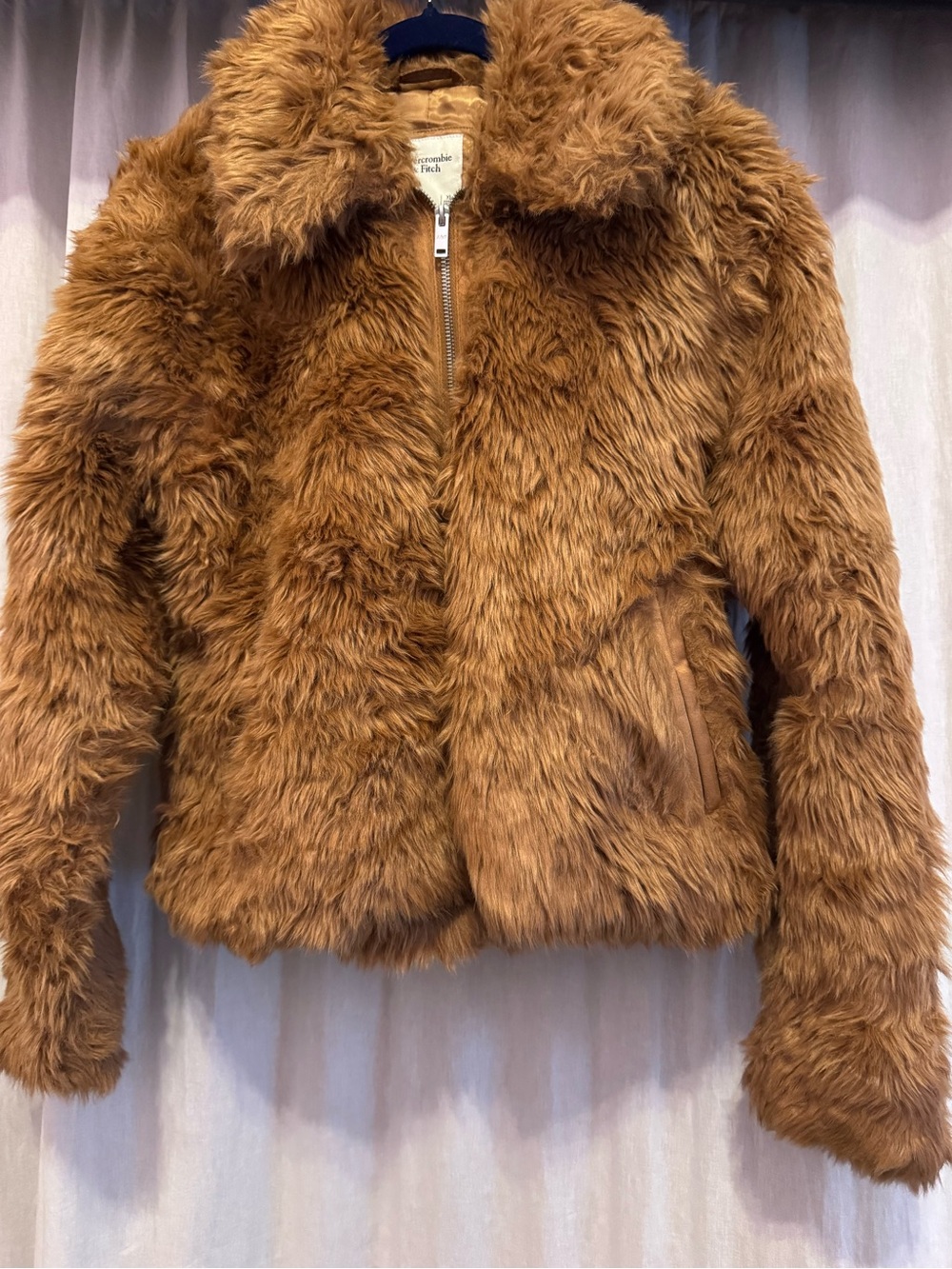 Abercrombie & Fitch Kids Faux Fur Jacket in Warm Brown